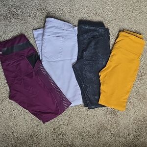 Victoria's Secret Women's Jeans Leggings - Purple, Gray, Black, Yellow